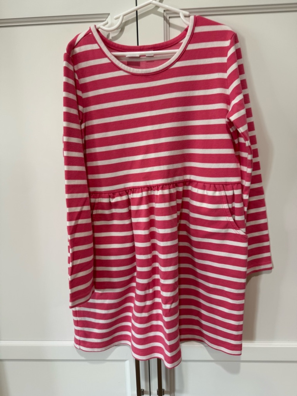 GAP Kids Pink and White Striped Long Sleeve Top